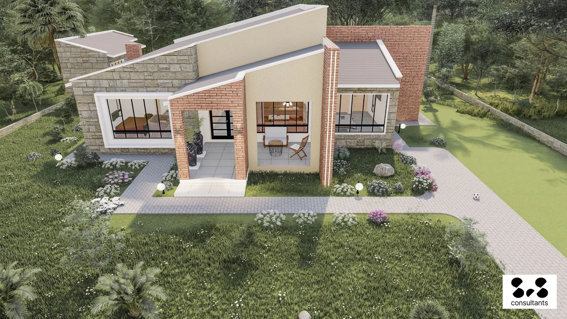 HOUSE OF DIAGONALS: 3 BEDROOM BUNGALOW