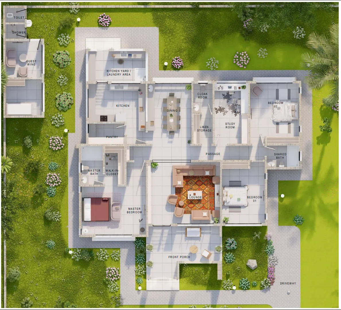 HOUSE OF DIAGONALS: 3 BEDROOM BUNGALOW